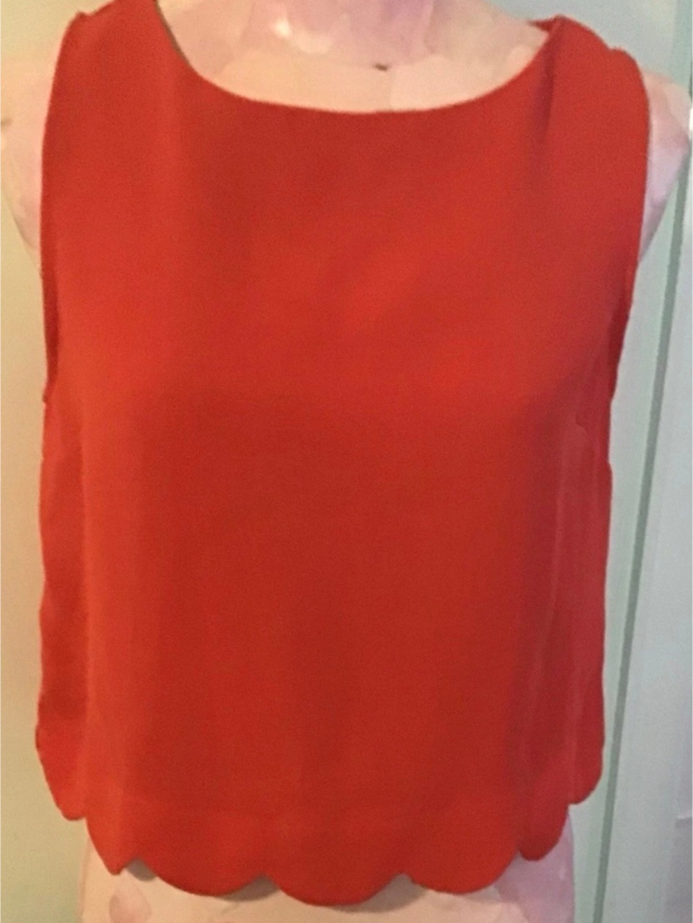 Monterey Los Angeles Scalloped Red Tank Top Size Small